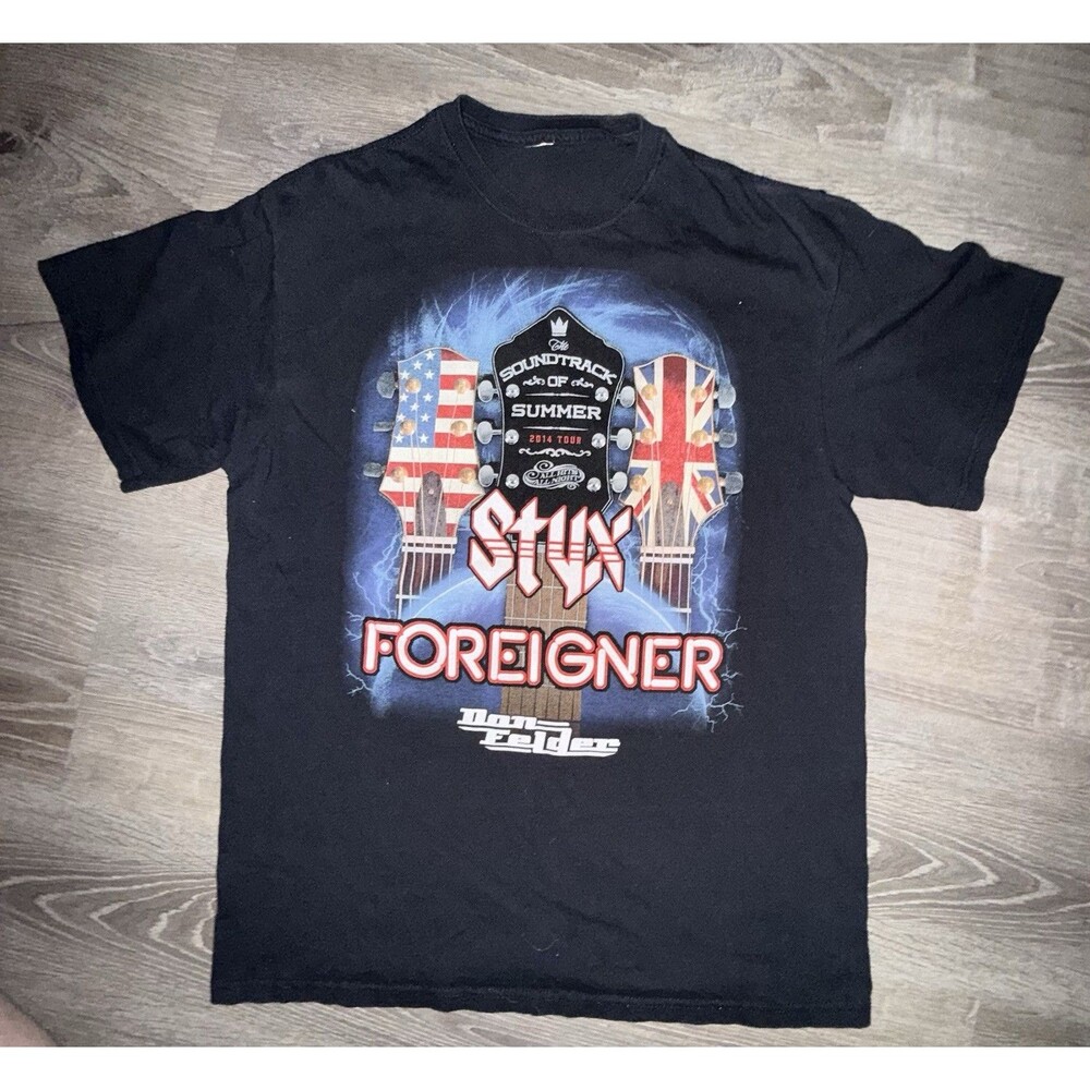 2014 Foreigner Styx Don Felder Concert Shirt Soundtrack Of America Tour Size M